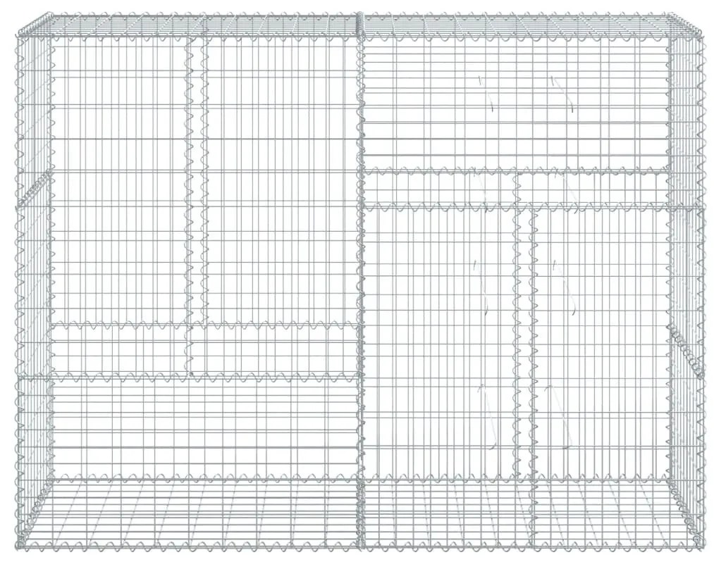 horganyzott vas gabion kosár fedéllel 200 x 50 x 150 cm