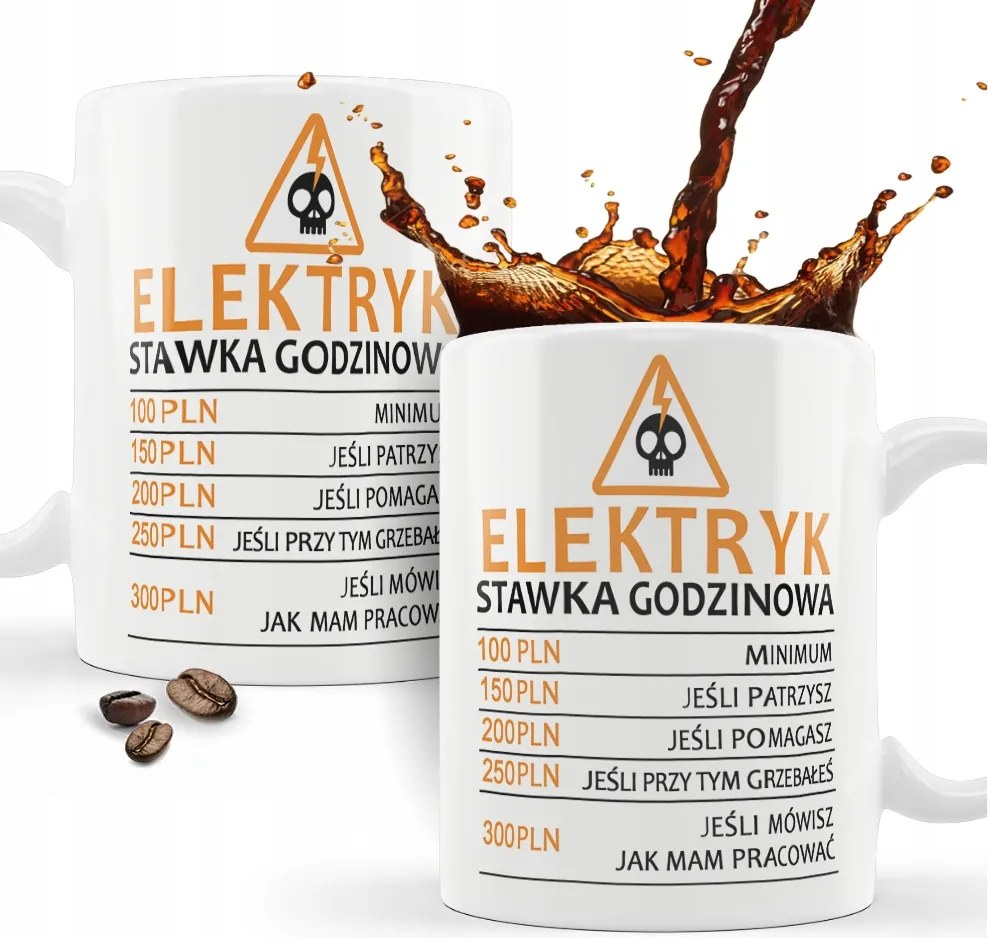 Villanyszerelő bögre óradíj villanyszerelő vicces ajándék