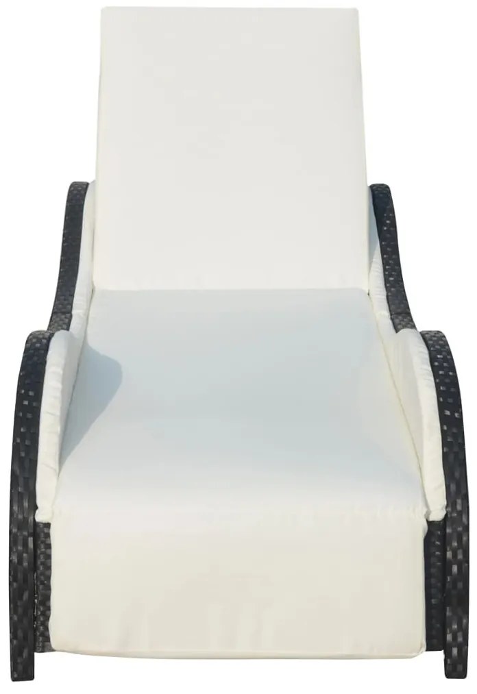 Barna polyrattan napozóágy párnával