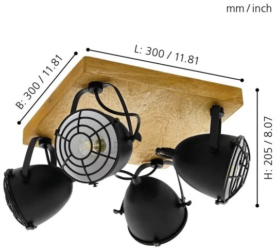 Eglo 49079 - GATEBECK spotlámpa 4xE14/40W/230V