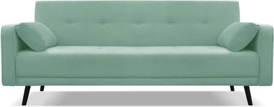 Bristol mentolzöld kinyitható kanapé fekete lábakkal, 212 cm - Cosmopolitan Design