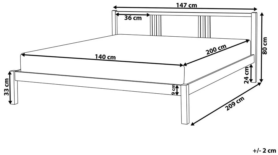 Franciaágy 140 cm VALLES (ágyráccsal) (fehér). 1007546