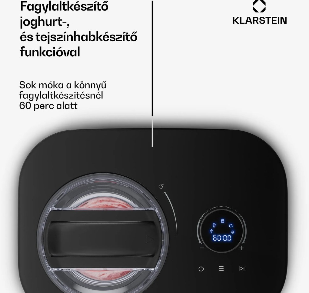 Klarstein FrostFusion jégkása- és joghurtkészítő kompresszorral | 1 l | 100 W