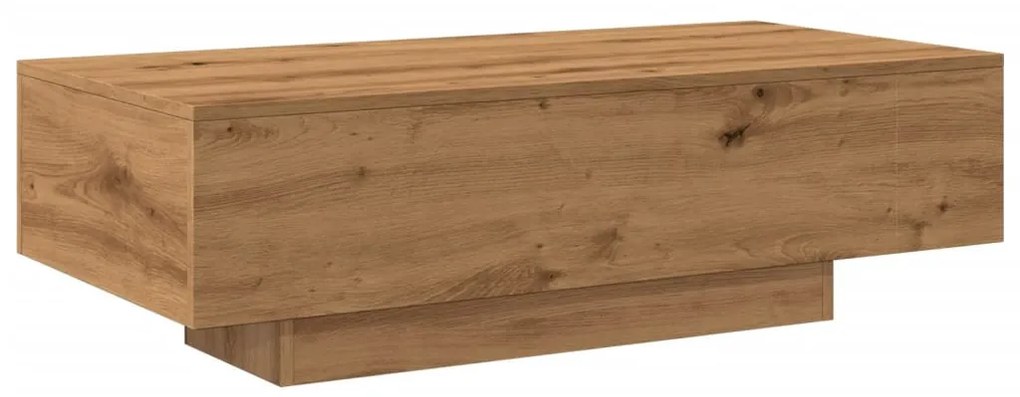 kézműves tölgy színű szerelt fa dohányzóasztal 100x49,5x31 cm