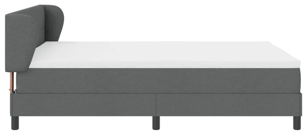 Boxrugó Ágy Matraccal Sötétszürke 140x200 cm Szövet