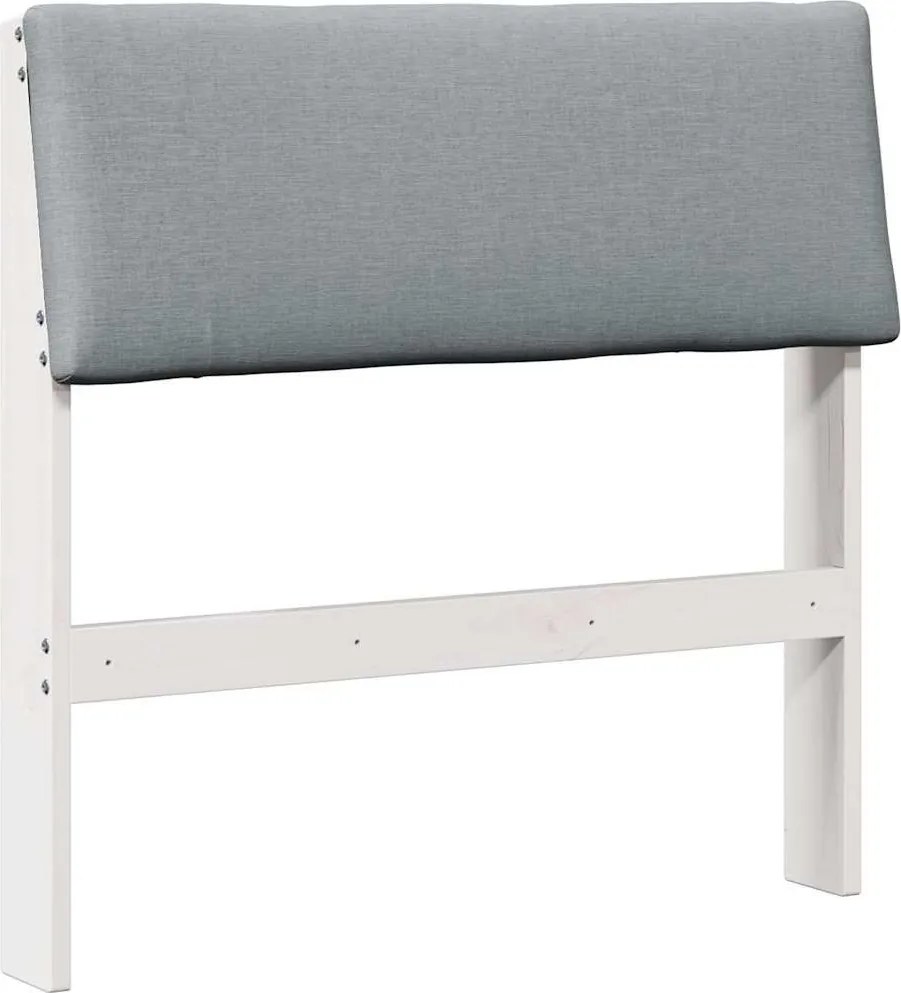vidaXL Kárpitozott fejtámla Világosszürke 80 cm Tömör fenyőfa