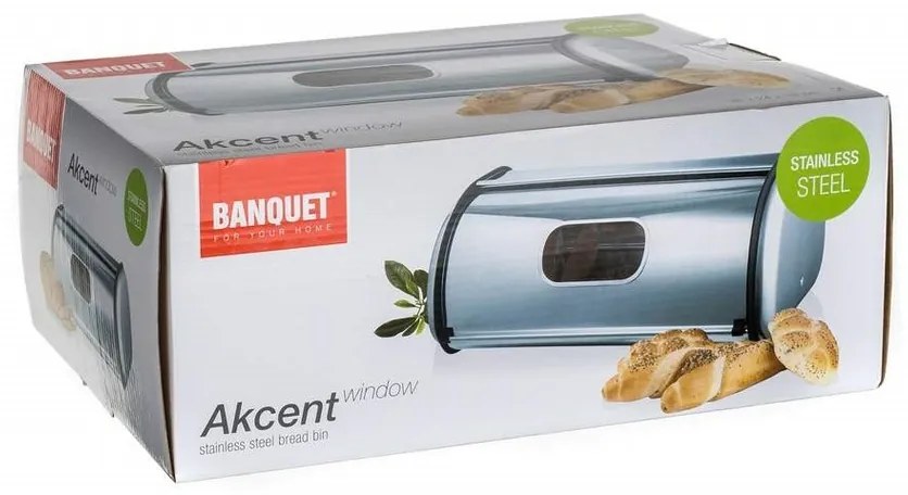 Banquet AKCENT W rozsdamentes acél kenyértartó, 43,5 x 27,5 x 18 cm, L