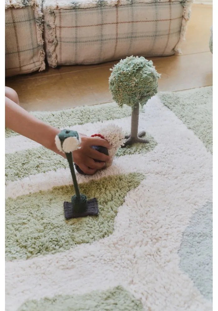 Zöld-krémszínű pamut gyerek játszószőnyeg 90x130 cm Hyde Park – Lorena Canals