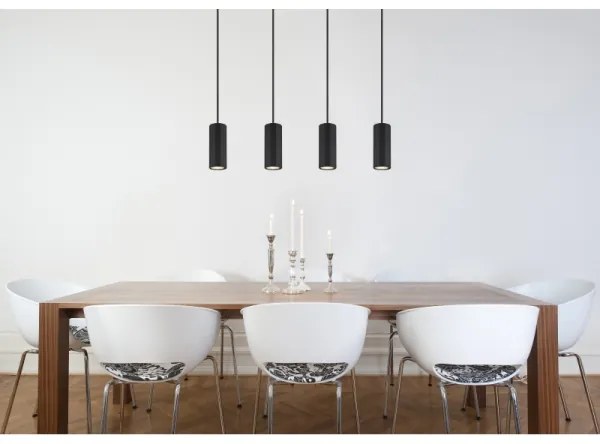 Globo 57918-4HB - Csillár zsinóron JAMES 4xGU10/25W/230V fekete