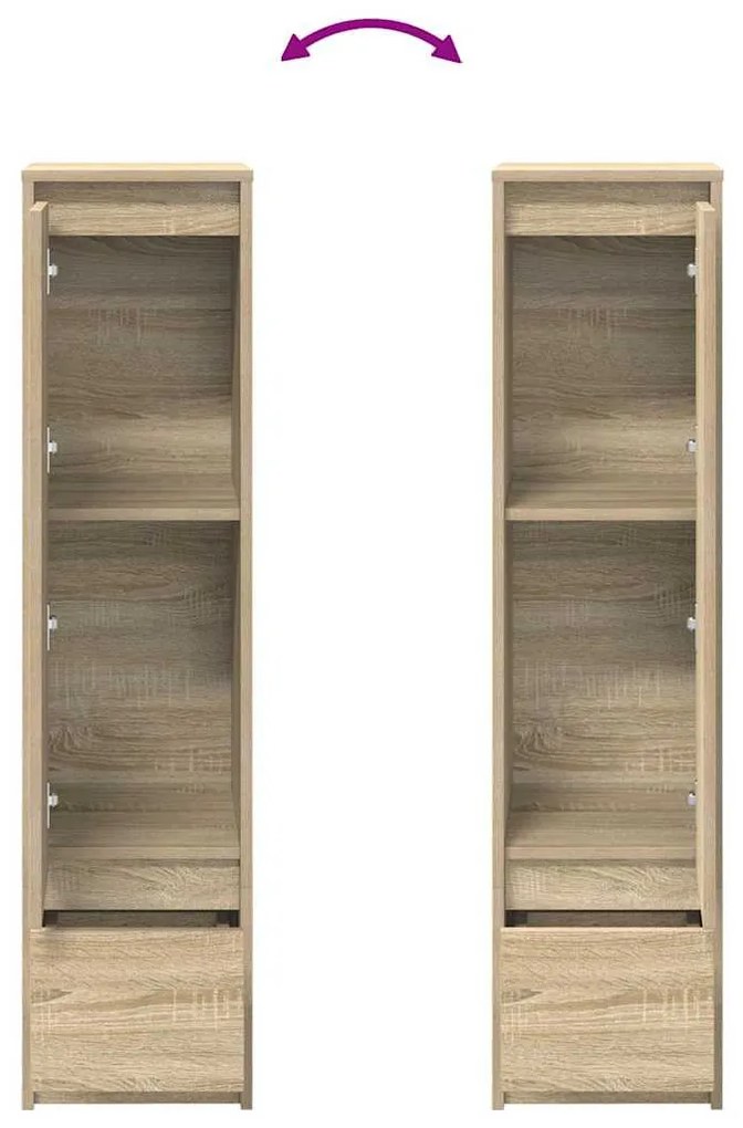sonoma tölgy szerelt fa magasszekrény 29,5x34x119,5 cm