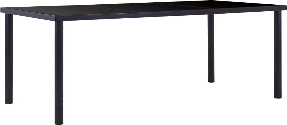 vidaXL fekete edzett üveg étkezőasztal 200 x 100 x 75 cm