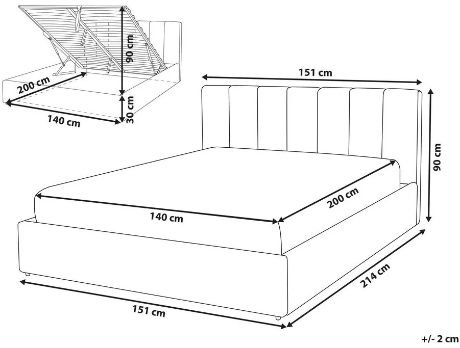 Franciaágy 140 cm Faris (sárga) (ágyráccsal). 1078643
