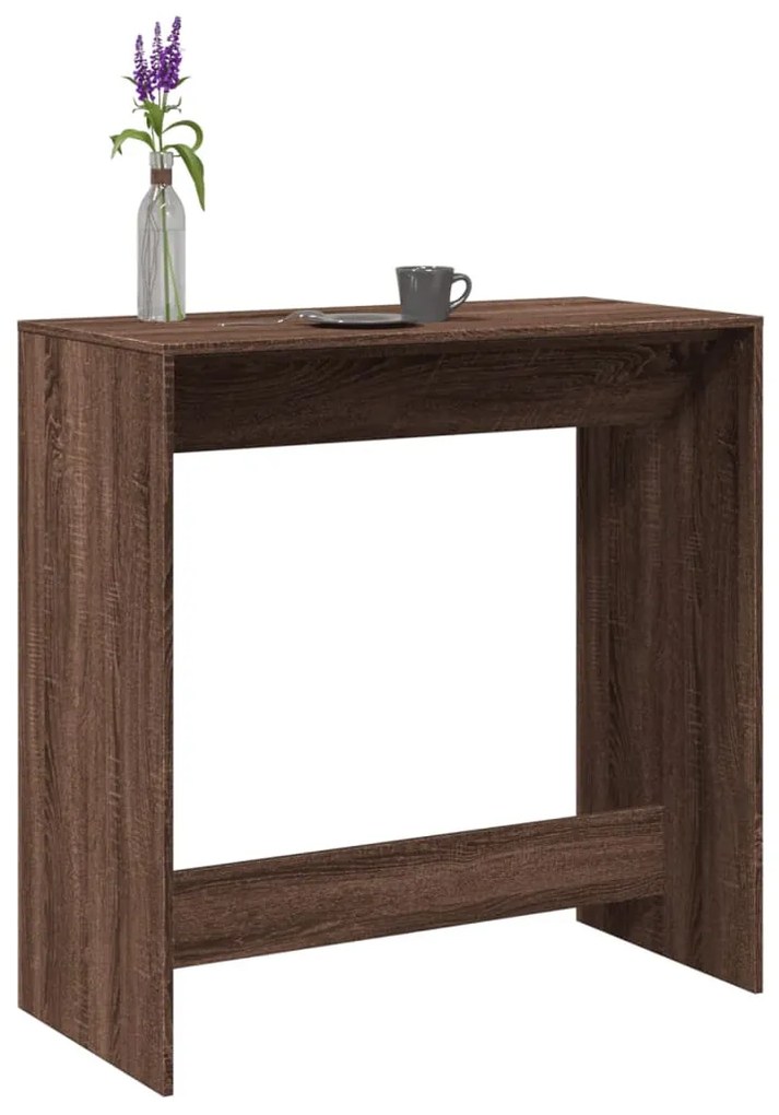barna tölgy színű szerelt fa bárasztal 102 x 50 x 103,5 cm
