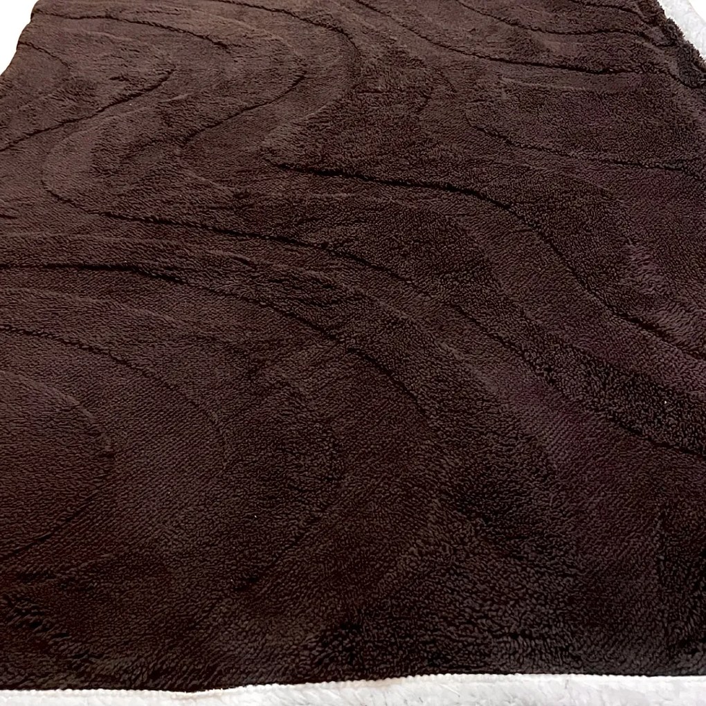 Luxus báránytakaró sötétbarna mikroplüssből 200x230cm