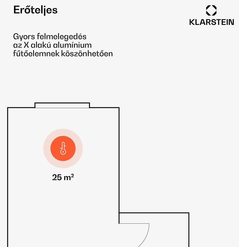 Klarstein Bansin Smart 2500, konvektor, 2500 W, vezérlés applikáción keresztül