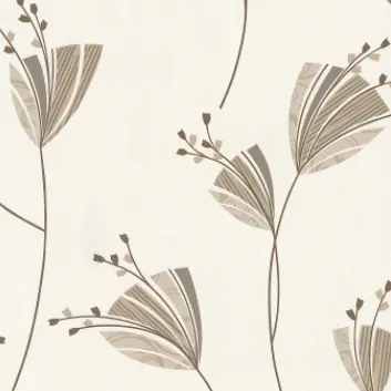 Virágos fali tapéta krémszínű háttérrel 13226-50