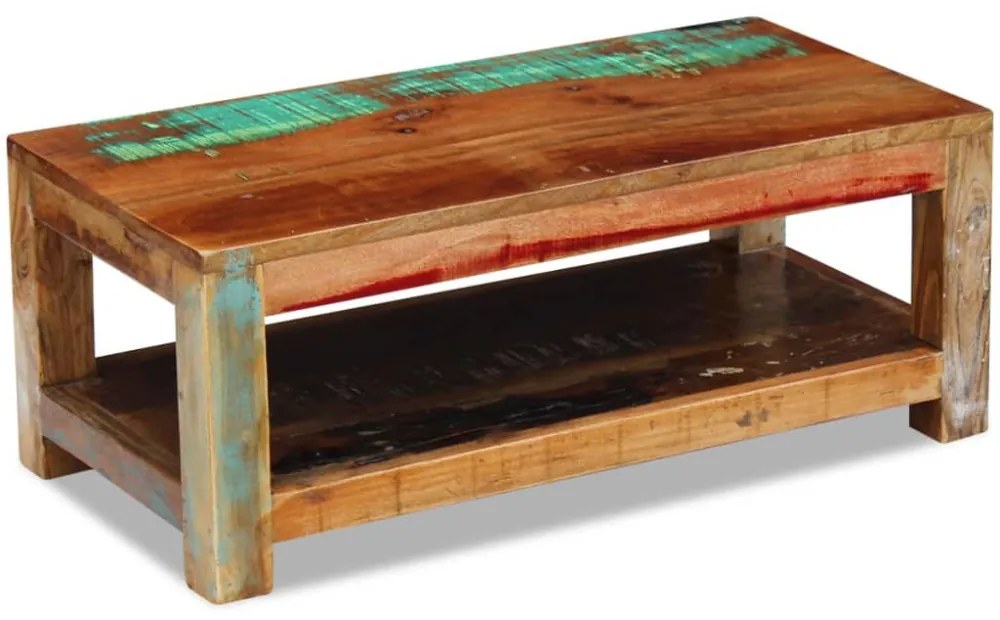 tömör újrahasznosított fa dohányzóasztal 90 x 45 x 35 cm