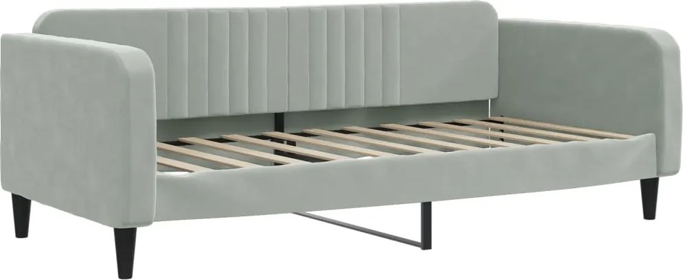 vidaXL világosszürke bársony kanapéágy 90 x 190 cm