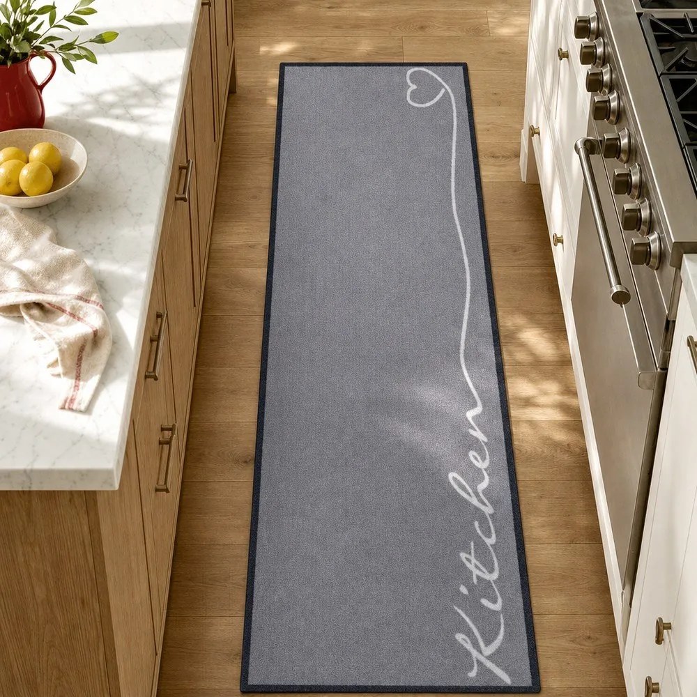 Kitchen szürke futószőnyeg, 50 x 150 cm - Zala Living