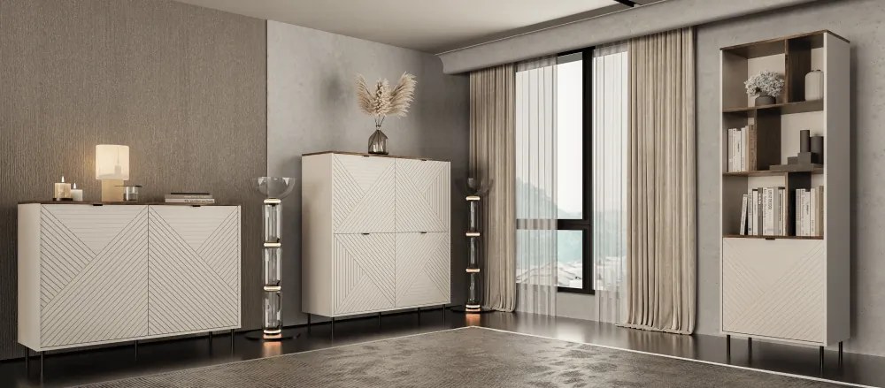 Komód, kasmír/castello tölgy, EYCO 2D