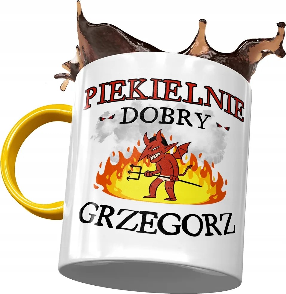 Sárga Bögre Gergelynek Kollégáknak Ajándék Nyomtatott Fotóval