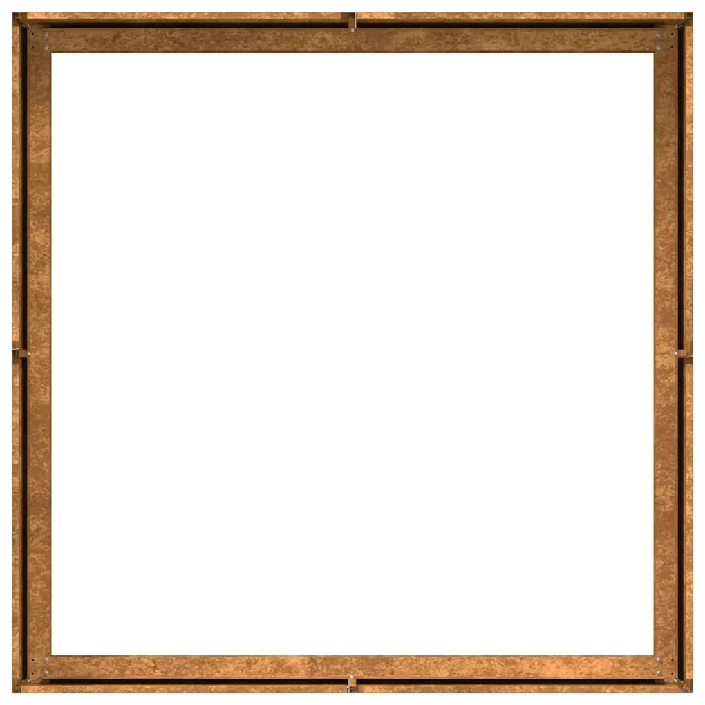 ültető rozsdás 100x100x30 cm időjárásálló acélból