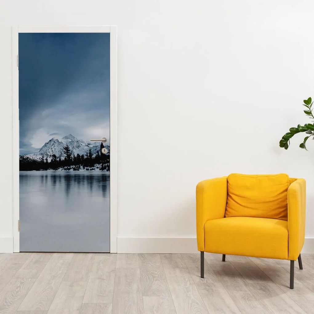 Fotótapéta ajtóra - Befagyott tavon (95x205cm)