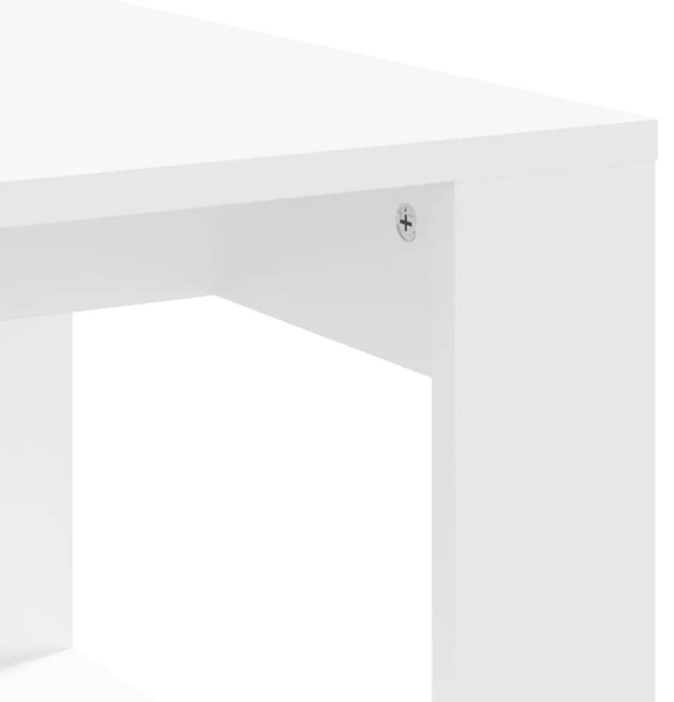 fehér szerelt fa dohányzóasztal 102 x 50 x 35 cm