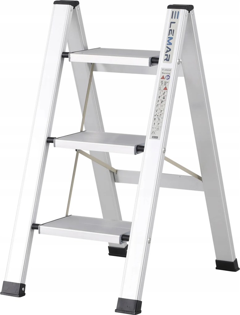 Háztartási létra 3 lépcsős alumínium összecsukható Slim Space-X Lemar 040103