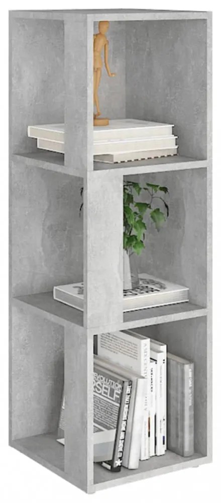 betonszürke szerelt fa sarokszekrény 33 x 33 x 100 cm