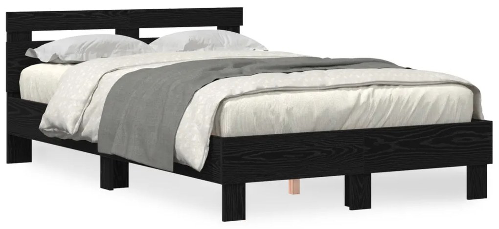 Tölgy ágykeret Fekete tölgy Szerelt fa 135 x 190 cm Tartós