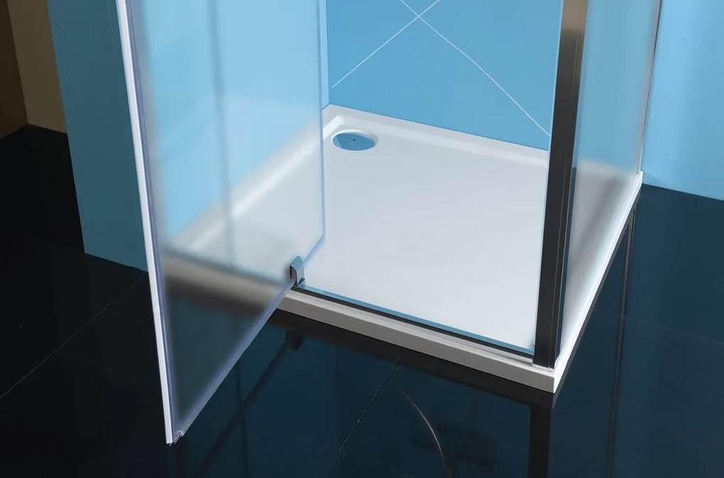 Polysan, EASY LINE zuhanykabin három falú 800-900x800mm, forgóajtós bal / jobb változat, Tégla üveg, EL1638EL3238EL3238