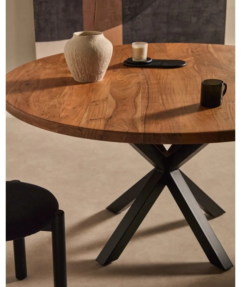 Étkezőasztal akácfa asztallappal ø 150 cm Argo – Kave Home