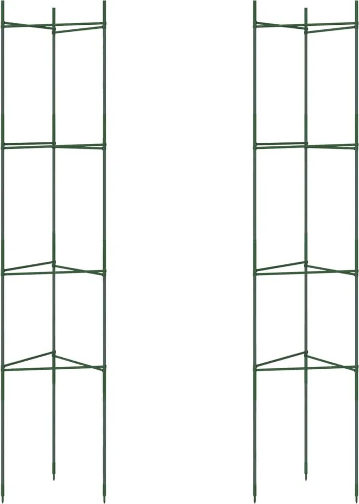 vidaXL 2 db acél és polipropilén paradicsomketrec 154 cm