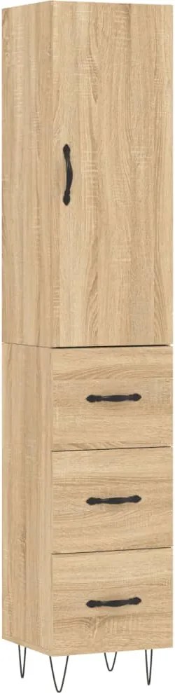 vidaXL sonoma tölgy szerelt fa magasszekrény 34,5x34x180 cm