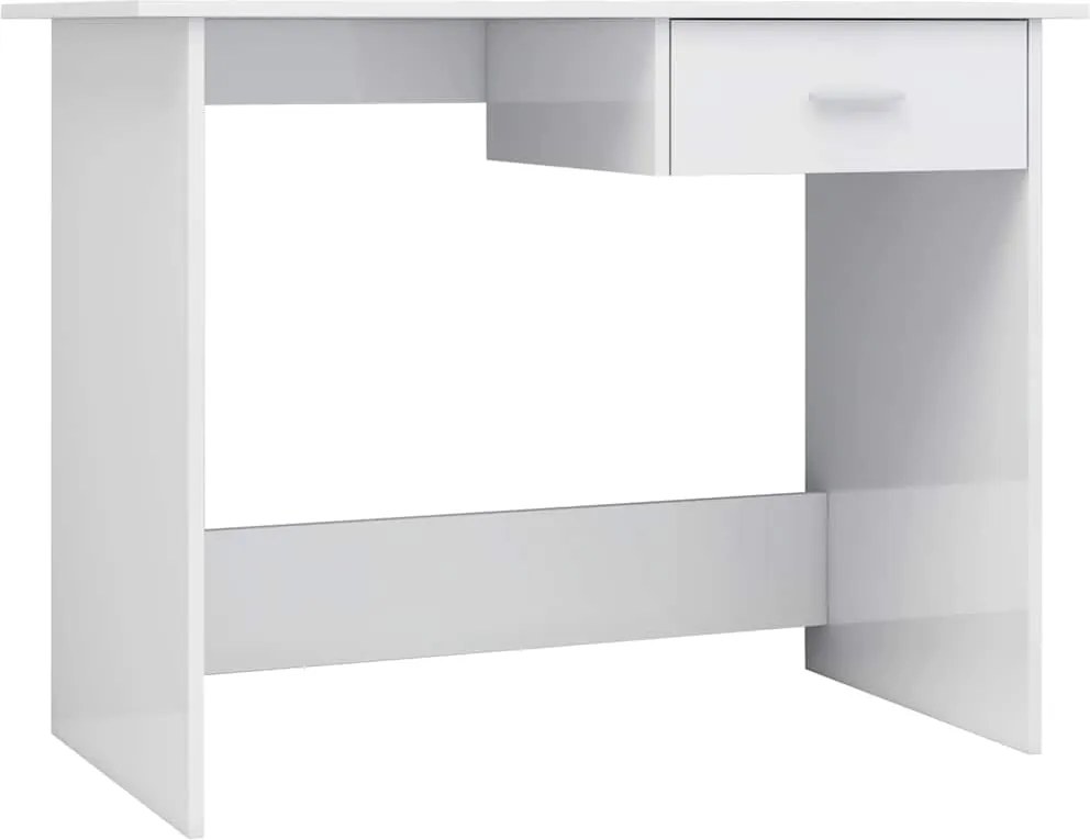 vidaXL magasfényű fehér szerelt fa íróasztal 100 x 50 x 76 cm