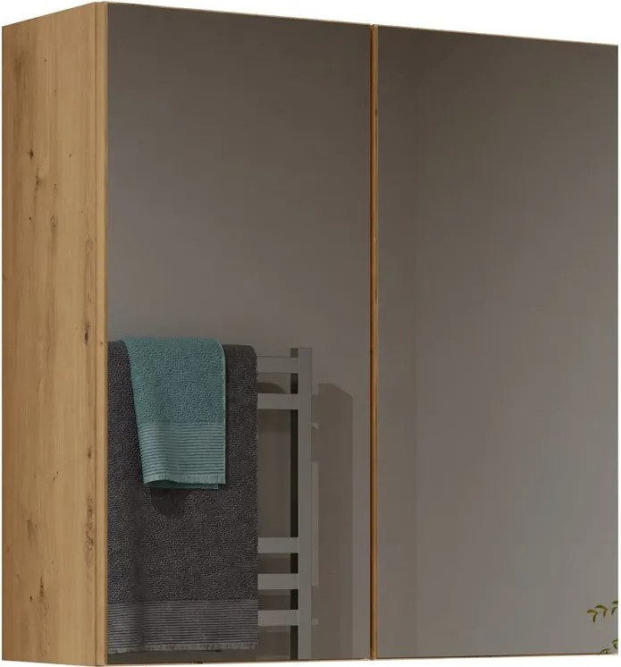 Pola 2DL felső fürdőszoba szekrény, 60x60x22 cm, tölgy