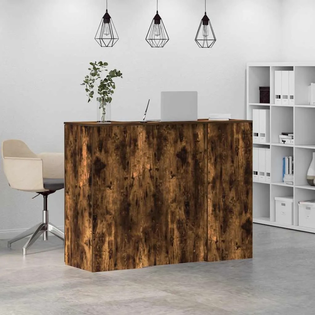 recepciós pult füstös tölgy 135x50x103,5 cm szerelt fa