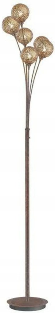 Paul Neuhaus állólámpa 6xG9, vidéki stílusú, barna-arany, 1812 mm