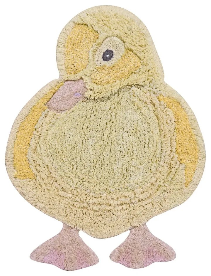 Sárga mosható kézi szövésű pamut gyerek szőnyeg 95x120 cm Ducky – Lorena Canals