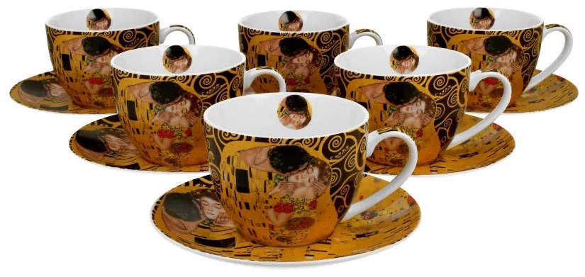 Klimt A Csók porcelán teás csésze készlet 6 db