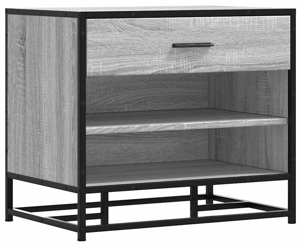 cipőpad szürke Sonoma 60x40x53,5 cm Gépi fa és fém