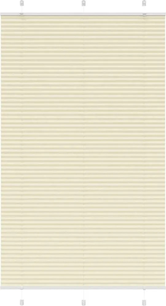 vidaXL pliszírozott redőny krém 120x200 cm szövetszélesség 119,4 cm