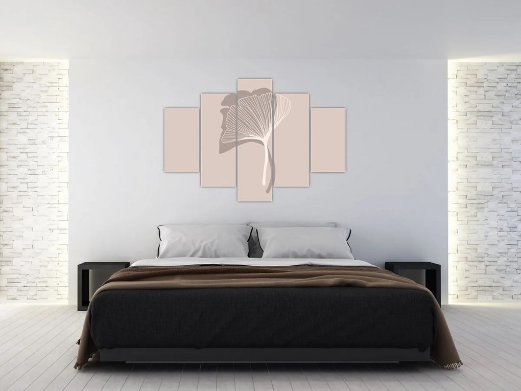 Kép - Bézs színű levelek N⁰4 (150x105 cm)