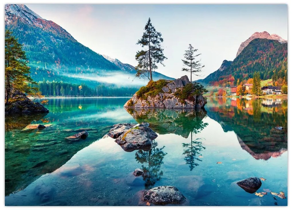 Kép - Lake Hintersee, Bajor - Alpok, Ausztria (70x50 cm)