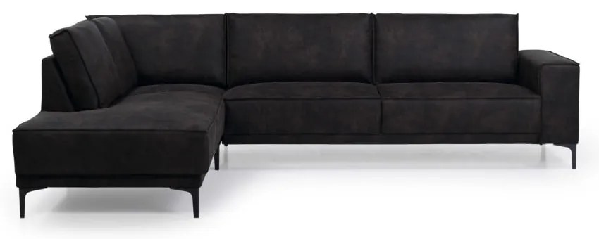 Antracitszürke bőrutánzat sarokkanapé (bal oldali) Copenhagen – Scandic