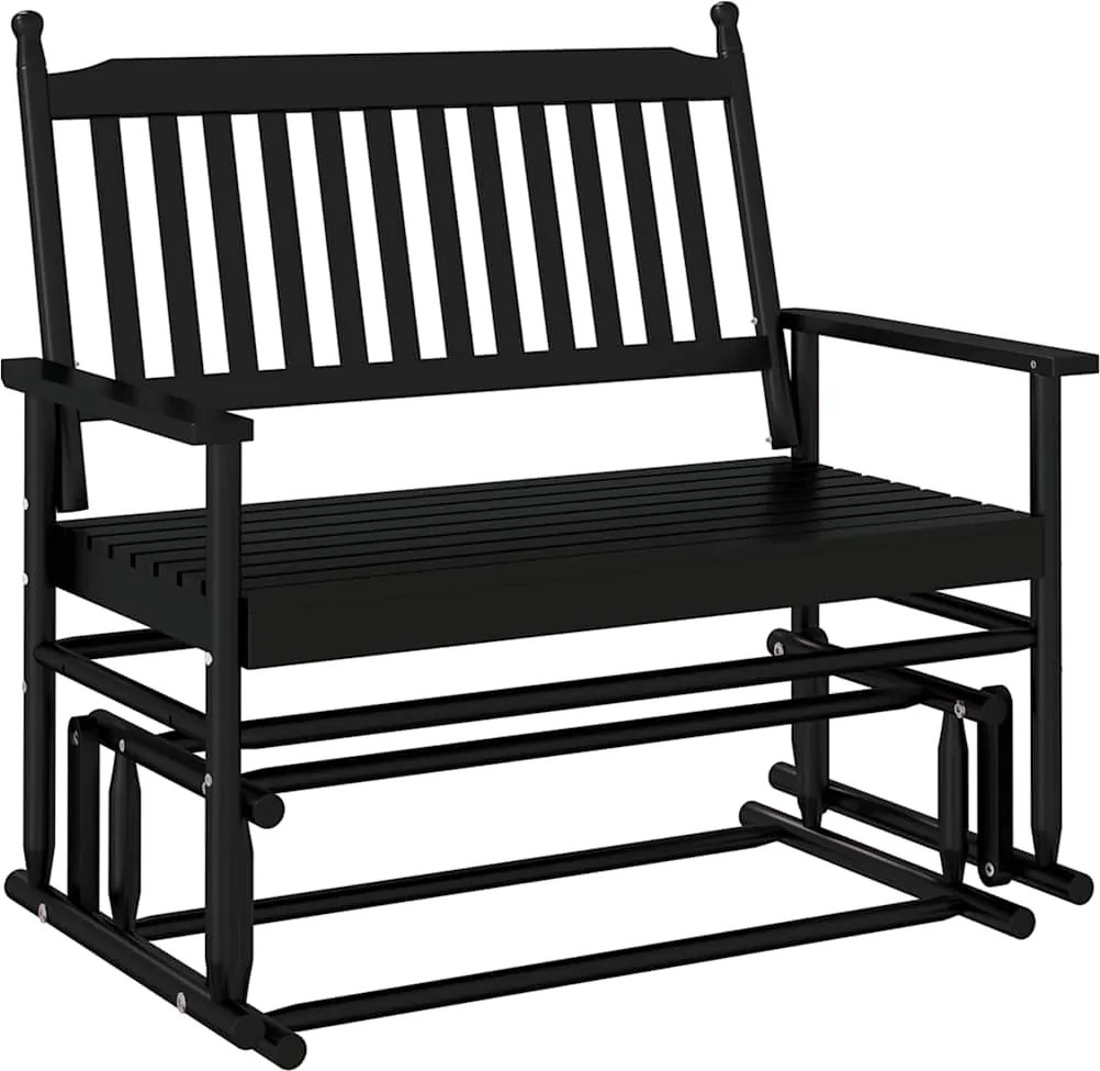 vidaXL fekete tömör nyárfa hintapad 118 x 70 x 104,5 cm