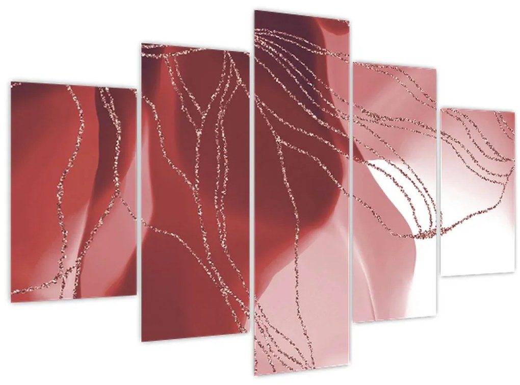 Kép - Piros absztrakt virág N⁰1 (150x105 cm)