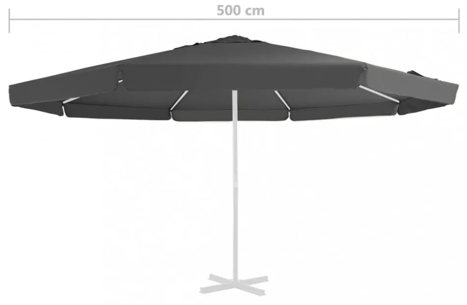 antracitszürke kültéri napernyő csereponyva 515 cm