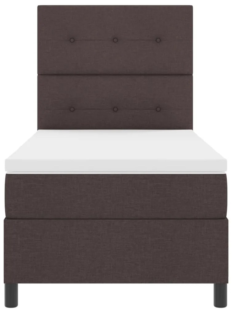 Box Spring Ágy Matrac Sötétbarna 90x200 cm Szövet